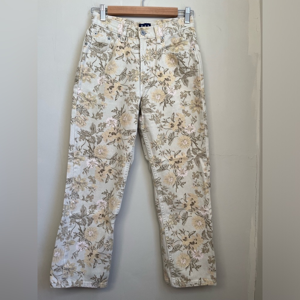 vintage GAP floral 100% cotton jeans